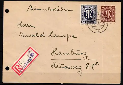 Alliierte Besetzung 34 gestempelt auf gelochtem Brief, geprüft Schlegel #KO562