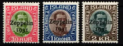 Island 147-149 postfrisch Zeppelin 1931 #KE292