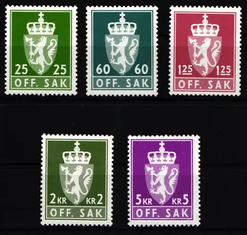 Norwegen Dienstmarken 97-101 postfrisch #KE983