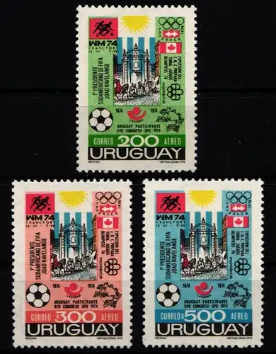 Uruguay 1313-1315 postfrisch Fußball #KO208