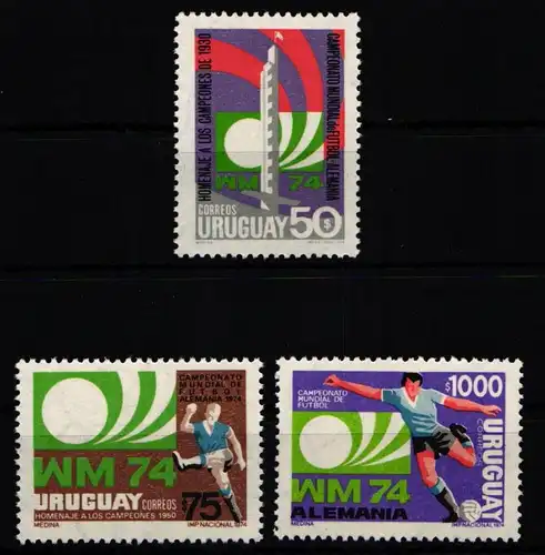 Uruguay 1302-1304 postfrisch Fußball #KO209