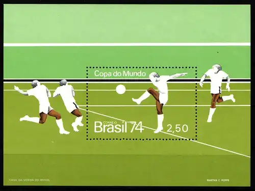 Brasilien Block 34 postfrisch Fußball #KO230