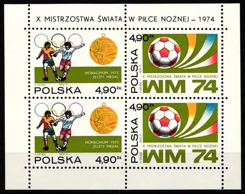 Polen Block 59 postfrisch Fußball #KO229