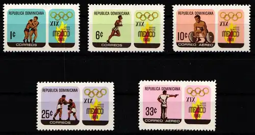 Dominikanische Rep. 913-917 postfrisch Olympische Spiele 1968 Mexico #KO107