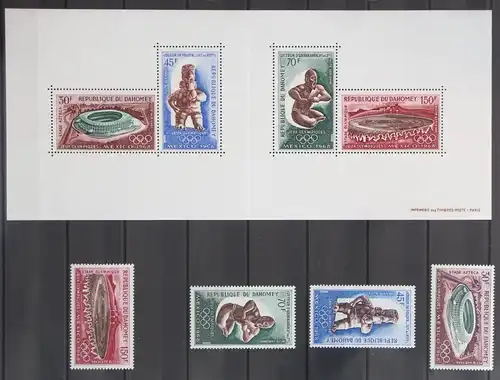 Dahomey 360-363 und Block 15 postfrisch Olympische Spiele 1968 Mexico #KO105