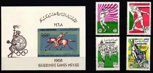 Syrien 1045-1048 und Block 45 postfrisch Olympische Spiele #KO150