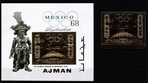 Ajman 324A und Block A64 postfrisch Olympische Spiele 1968 Mexico #KO095