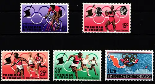 Trinidad & Tobago 222-226 postfrisch Olympische Spiele 1968 Mexico #KO149