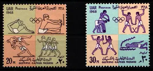 Ägypten 896-897 postfrisch Olympische Spiele 1968 Mexiko #KO153