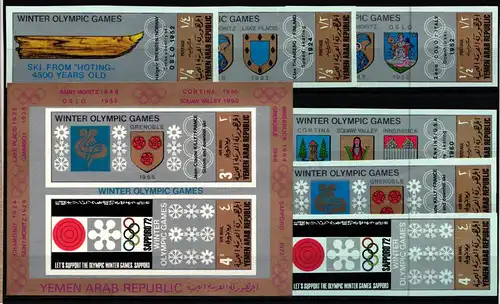Jemen Nord 826-831 und Block 82 postfrisch Olympische Spiele 1968 #KO187