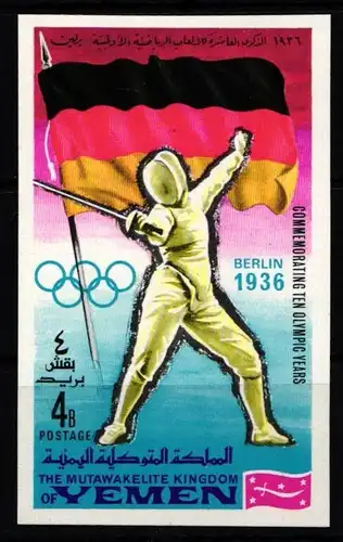 Jemen Königreich 520B postfrisch Olympische Spiele 1968 Mexiko #KO189