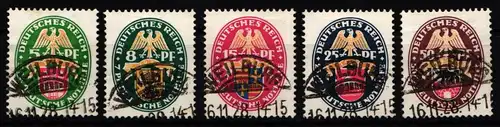 Deutsches Reich 425-429 gestempelt mit einheitlichem Stempel Weilburg #KP014