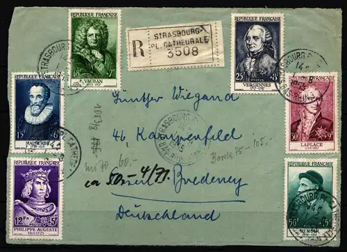 Frankreich 1053-1058 gestempelt auf Papier #KR244