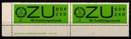 DDR Dienstmarken Zustellungsurkunde 2x DV postfrisch geprüft Schönherr #KR287