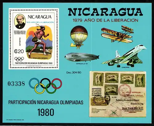 Nicaragua Block 111 postfrisch #KR330
