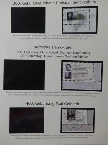 BRD Bund 2005-2007 gestempelt besammelt im Post dual Vordruck #LY508
