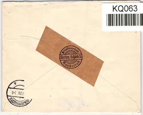 Deutsches Reich 738 u.a. auf Brief als Mischfrankatur portogerecht #KQ063