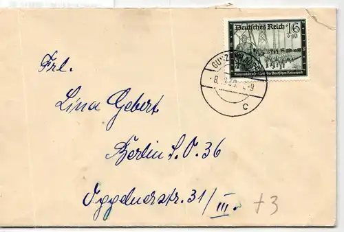 Deutsches Reich 710 auf Brief als Einzelfrankatur #KQ073