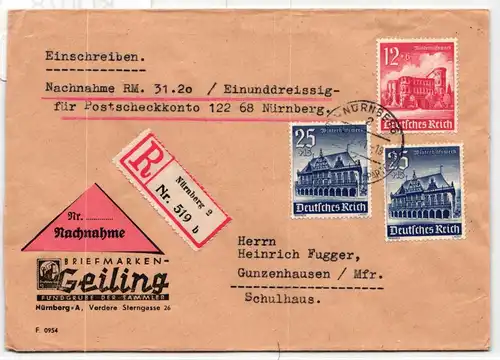 Deutsches Reich 758 u.a. auf Brief als Mischfrankatur #KQ078