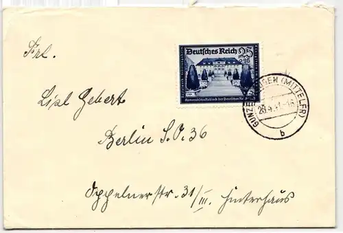 Deutsches Reich 713 auf Brief als Einzelfrankatur #KQ072