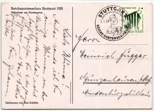 Deutsches Reich 692 auf Postkarte Reichsgartenschau #KQ057