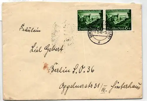 Deutsches Reich 748 auf Brief als Mehrfachfrankatur portogerecht #KQ064