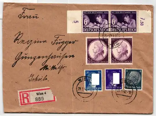Deutsches Reich 811 u.a. auf Brief als Mischfrankatur portogerecht #KQ087