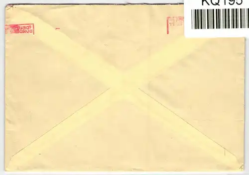 BRD Bund auf Brief Freistempler Freude durch Schmuckblatttelegram #KQ195