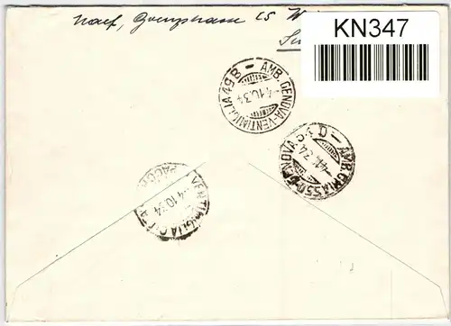 Schweiz Block 1 auf Brief portogerecht #KN347