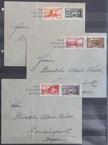 Saargebiet Lot von 6 Briefen aus 179-194 auf Brief #KN353