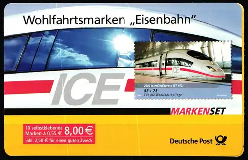 BRD Bund MH 64 postfrisch Markenheftchen / Wohlfahrt: Eisenbahn #KR614