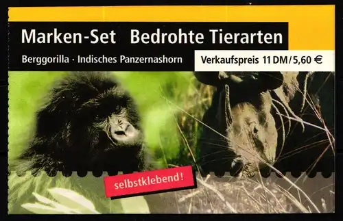 BRD Bund MH 44 postfrisch Markenheftchen / Bedrohte Tierarten #KR633