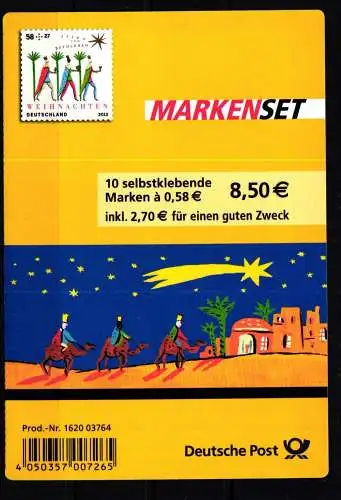 BRD Bund MH 94 postfrisch Markenheftchen / Weihachten #KR689