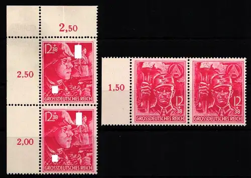 Deutsches Reich 909-910 postfrisch Paare vom Rand #KS973