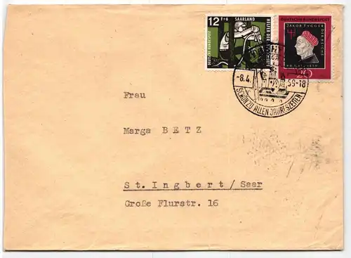 Saarland 405 u.a. auf Brief nicht gelaufen #KQ226