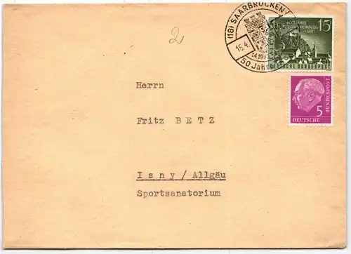 Saarland 436 u.a. auf Brief nicht gelaufen #KQ225