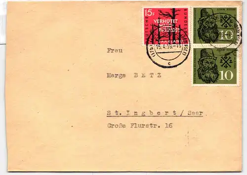 Saarland 431 u.a. auf Brief nicht gelaufen #KQ224