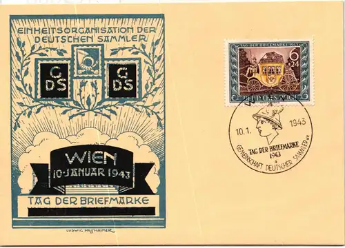 Deutsches Reich 826 als Ersttagsbrief selten Tag der Briefmarke Wien #KQ303