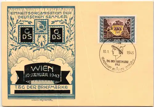 Deutsches Reich 826 als Ersttagsbrief selten Tag der Briefmarke Wien #KQ304