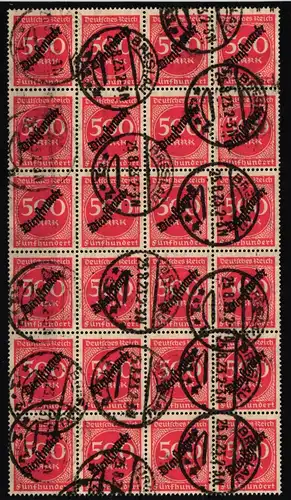 Deutsches Reich Dienstmarken 81 gestempelt 24er Block gepr. Infla Berlin #KQ379