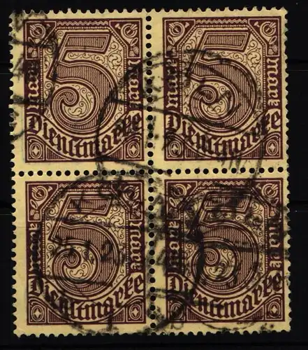 Deutsches Reich Dienstmarken 33 gestempelt 4er Block geprüft Infla Berlin #KQ358