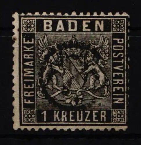 Baden 9 gestempelt mit Uhrradstempel #KQ396