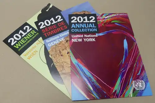 UNO Wien, Genf und New York alle drei Jahressammelmappen 2012 postfrisch #KO396