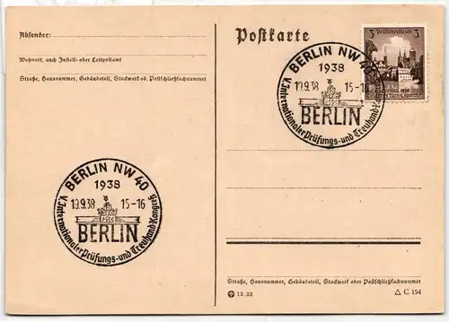 Deutsches Reich 665 auf Postkarte Berlin Vorläufer #KQ422