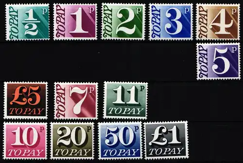 Großbritannien Portomarken 76-88 postfrisch #KQ486
