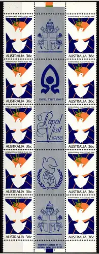 Australien 1004 postfrisch 5 Paare mit Zierfeld #KQ542