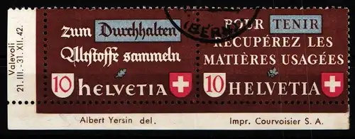 Schweiz W Zd 1 gestempelt vom Eckrand #KP125