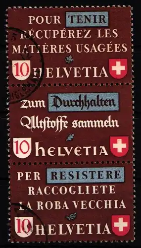 Schweiz S Zd 10 gestempelt leicht vorgefaltet #KP139