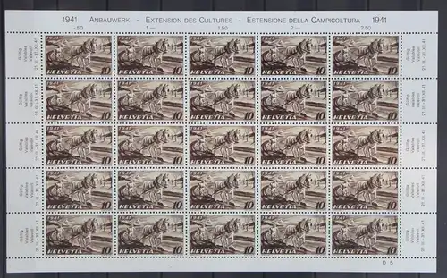 Schweiz 386 postfrisch als kompletter Bogen #KP144