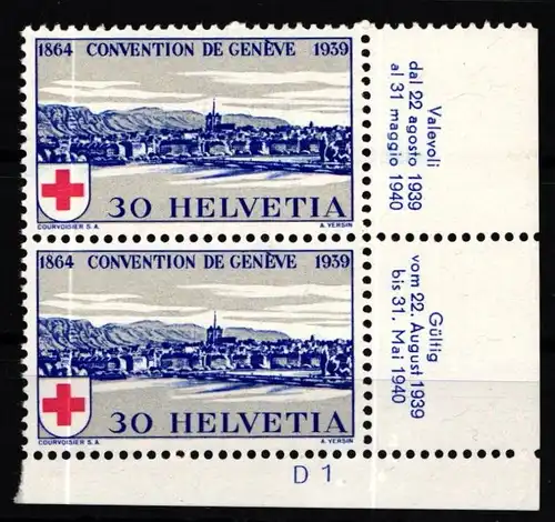 Schweiz 358 postfrisch Eckrand mit Bogennummer #KP148